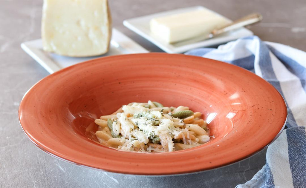 Malloreddus Primavera con burro, salvia e formaggio caprino stagionato