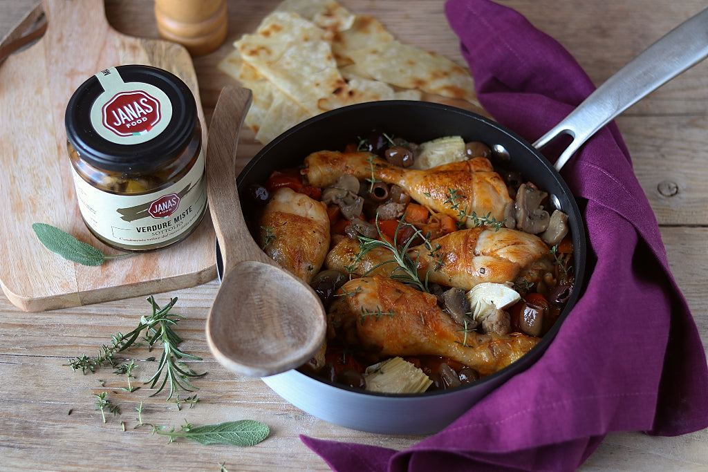 Pollo alla cacciatora e Verdure Janas